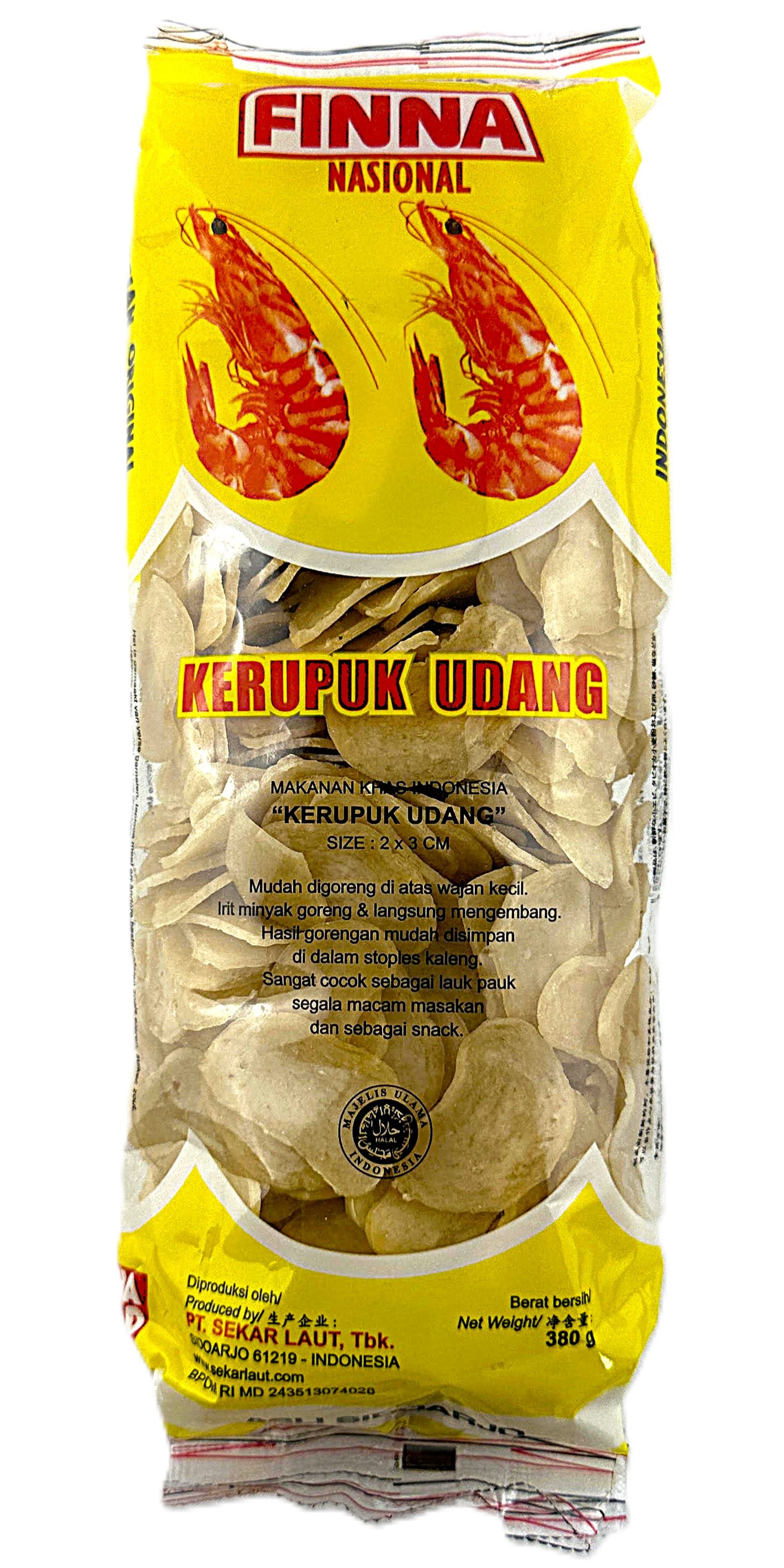 产品封面图片： 380g - 印尼黄袋虾片(小片)  380g